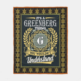 Das ist ein Greenberg, was du nicht verstehen konn Fleecedecke