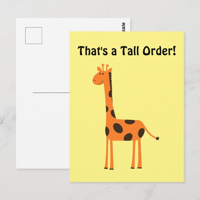 Das ist ein großer Auftrag, ein lustiger Orange Gi Postkarte (Vorne/Hinten)