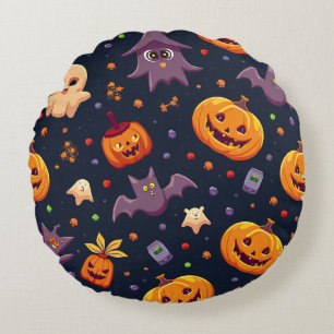 Das ist ein Halloween-Kissen. Rundes Kissen