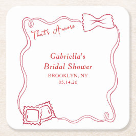 Das ist ein handgezogenes Pasta Italien Brautparty Rechteckiger Pappuntersetzer