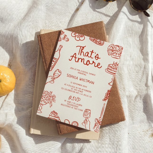 Das ist ein Illustrierteres rotes Brautparty Einladung (Von Creator hochgeladen)