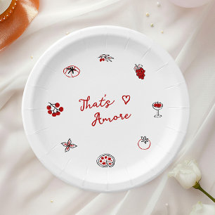 Das ist ein italienisches Food Red Brautparty Pappteller