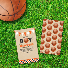 Das ist ein Junge! Basketball Babydusche Windelwan Begleitkarte