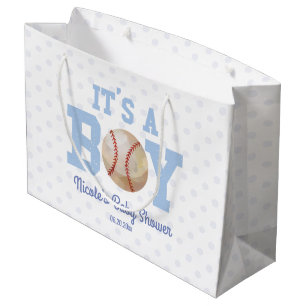 Das ist ein Junge! Blue Baseball Baby Dusche Große Geschenktüte