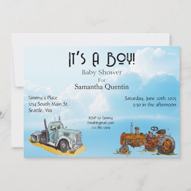 Das ist ein Junge! Einladung (Vorderseite)