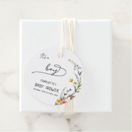 Das ist ein Junge! Farbige Wildblume Kinderdusche Geschenkanhänger