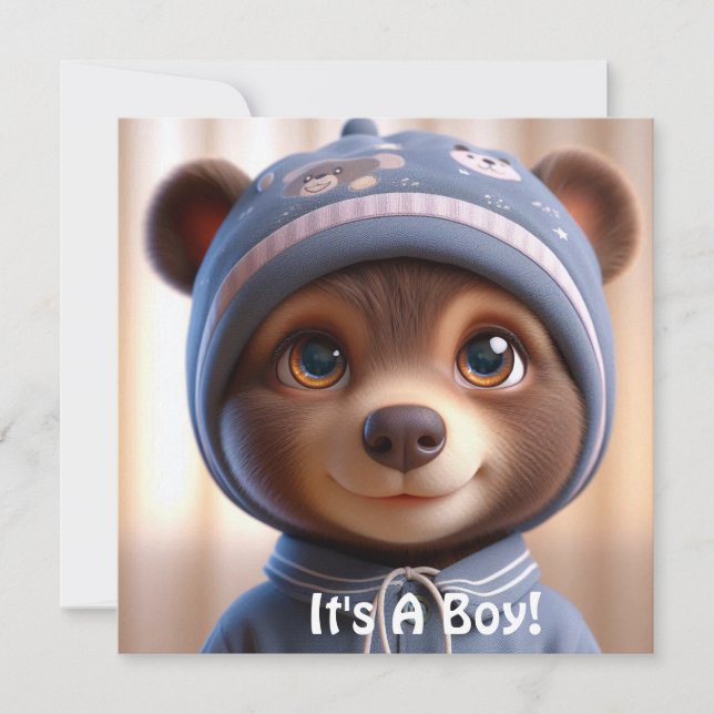 Das ist ein Junge! Flache Ankündigungskarte Ankündigung (Vorderseite)