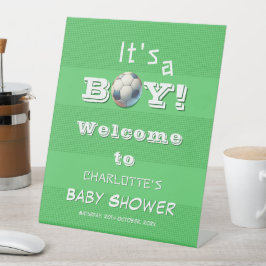 Das ist ein Junge! Fußball Baby Dusche Begrüßungsz Sockelschild