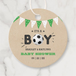 Das ist ein Junge! Fußball-Kinderdusche Geschenkanhänger