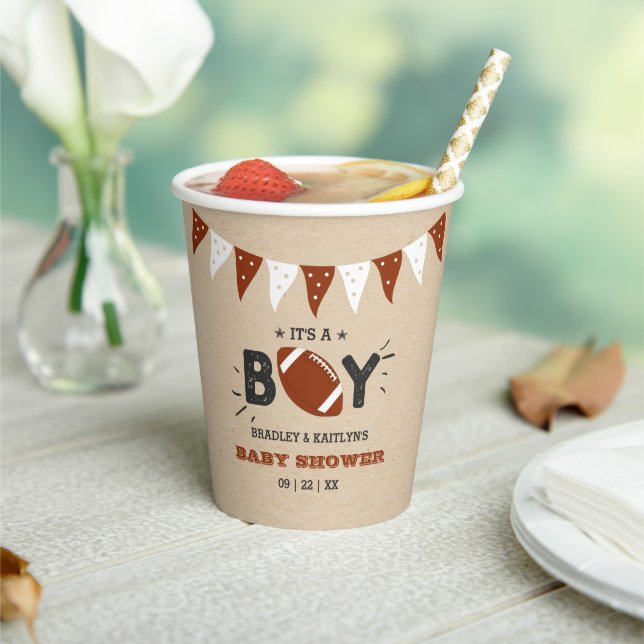 Das ist ein Junge! Fußball-Kinderdusche Pappbecher (In Situ)