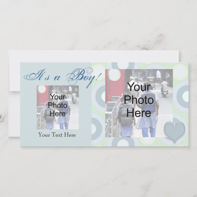 Das ist ein Junge! Geburtskarte für benutzerdefini Ankündigung (Vorderseite)