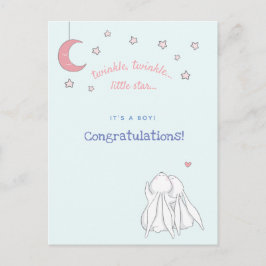 Das ist ein Junge! Glückwunsch - Niedliche Kaninch Postkarte