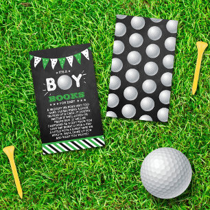 Das ist ein Junge! Golf Themed Baby Dusche Buchung Begleitkarte