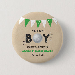 Das ist ein Junge! Golf Themed Co-Babydusche Button