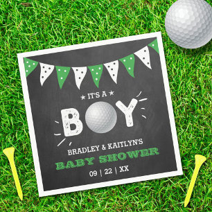 Das ist ein Junge! Golf Themed Co-Babydusche Serviette