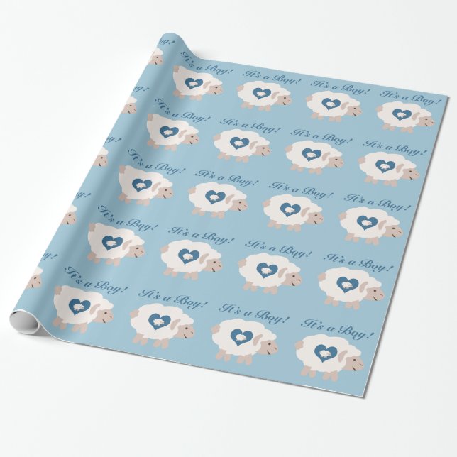 Das ist ein Junge! Mama Sheep Geschenkpapier (Ungerollt)