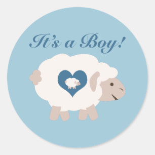 Das ist ein Junge! Mama Sheep Runder Aufkleber