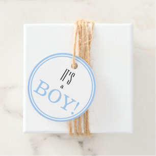 Das ist ein Junge! Moderne Blue Baby-Ankündigung Geschenkanhänger