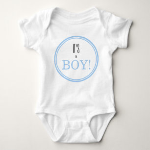 Das ist ein Junge! Moderne Blue Baby Gender Reveal Baby Strampler