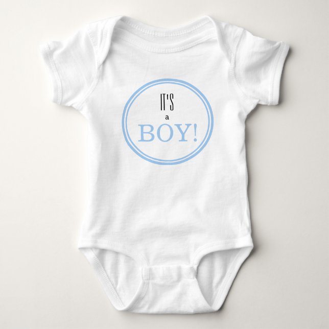 Das ist ein Junge! Moderne Blue Baby Gender Reveal Strampler (Vorderseite)