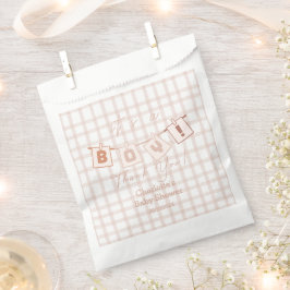 Das ist ein Junge! Niedlich Brown Gingham Notedry  Geschenktütchen