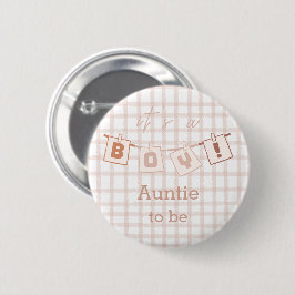 Das ist ein Junge! Niedlich Gingham Notedry Auntie Button