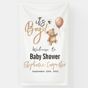 Das ist ein Junge! Niedliche Teddy Bear Baby Dusch Banner