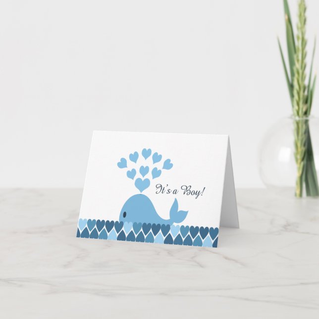 Das ist ein Junge! Niedlicher Wal Ankündigung (Vorderseite)