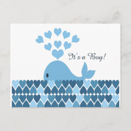 Das ist ein Junge! Niedlicher Wal Postkarte