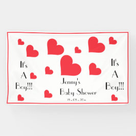 Das ist ein Junge! Personalisierte Niedlich Hearts Banner