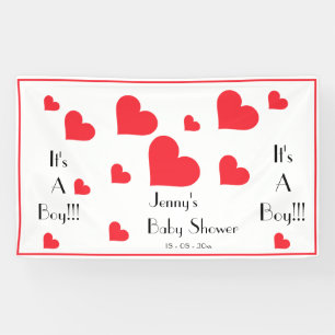 Das ist ein Junge! Personalisierte Niedlich Hearts Banner