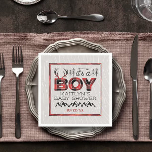 Das ist ein Junge! Rustikale Karierte Lumberjack B Serviette