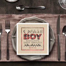 Das ist ein Junge! Rustikale Karierte Lumberjack B Serviette