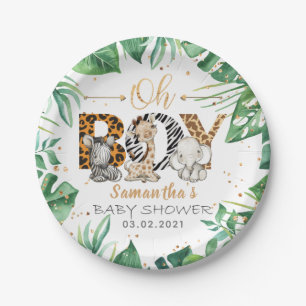 Das ist ein Junge! Safari Baby Shower Plate Pappteller
