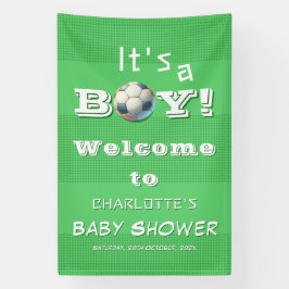 Das ist ein Junge! Sport Football Baby Dusche Banner