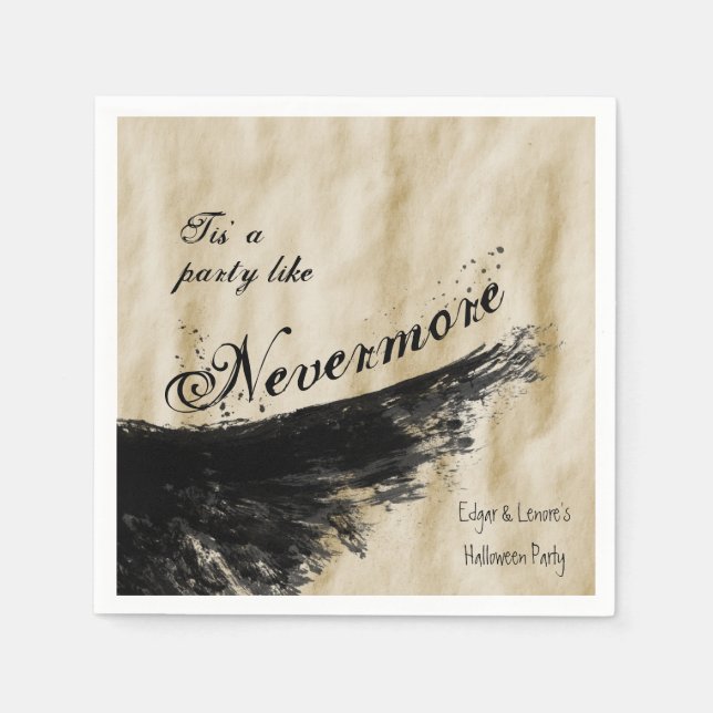 Das ist ein Party wie Nevermore Raven Wing Hallowe Serviette (Vorderseite)