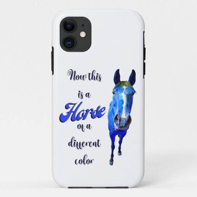 Das ist ein Pferd mit einer anderen Farbe in Blau Case-Mate iPhone Hülle (Rückseite)