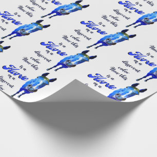 Das ist ein Pferd mit einer anderen Farbe in Blau Geschenkpapier