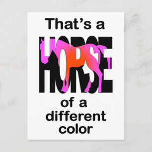Das ist ein Pferd mit einer anderen Farbe Print Postkarte