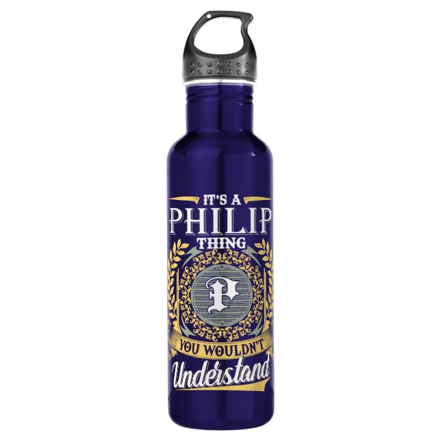 Das ist ein Philip, das man nicht verstehen konnte Edelstahlflasche (Vorderseite)