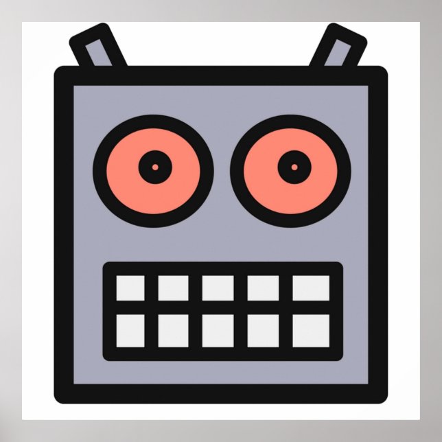 Das ist ein Roboterkopf Poster (Vorne)