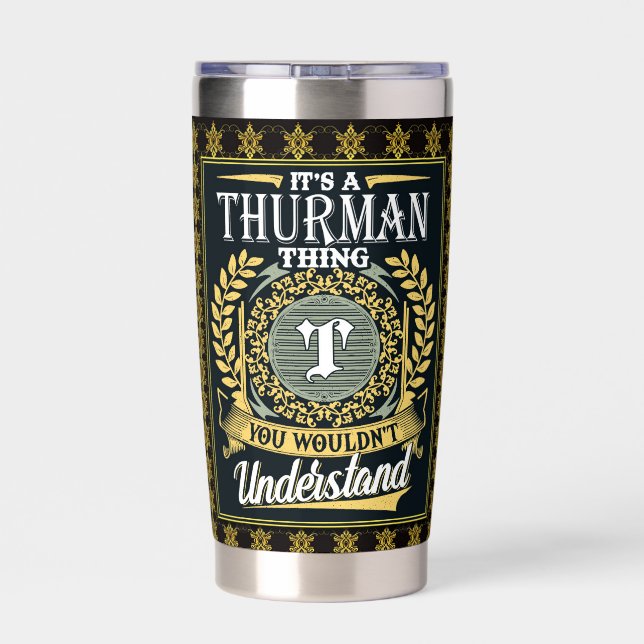 Das ist ein Thurman, den man nicht verstehen konnt Thermobecher (Rückseite)