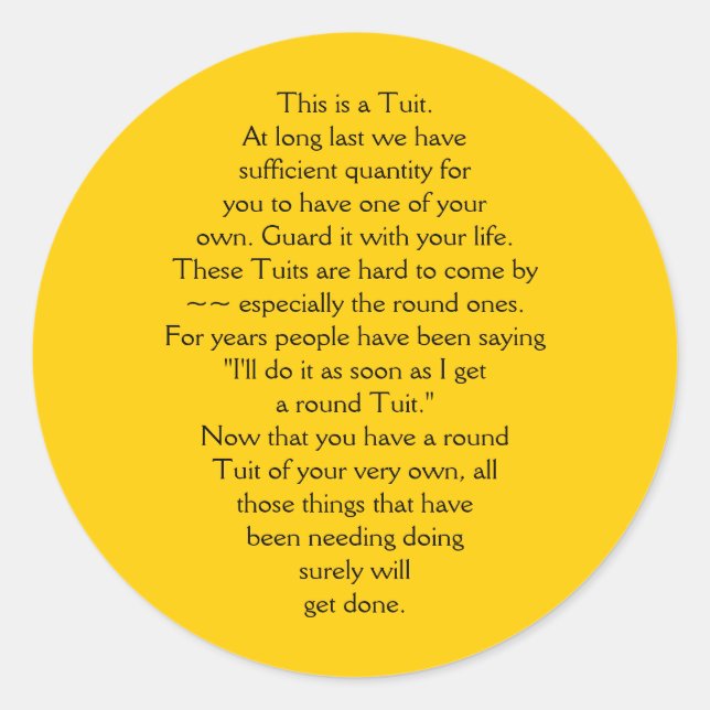Das ist ein Tuit. Runder Aufkleber (Vorderseite)