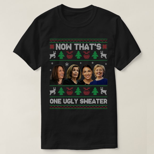 Das ist ein Ugly Sweater Harris Pelosi AOC Hill T-Shirt (Design vorne)