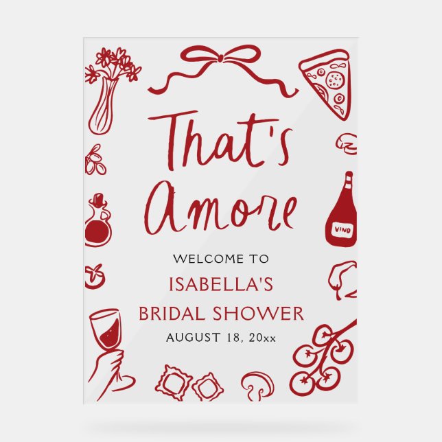 Das ist ein weiteres italienisches Rotes Brautpart Acrylschild (Vorderseite)