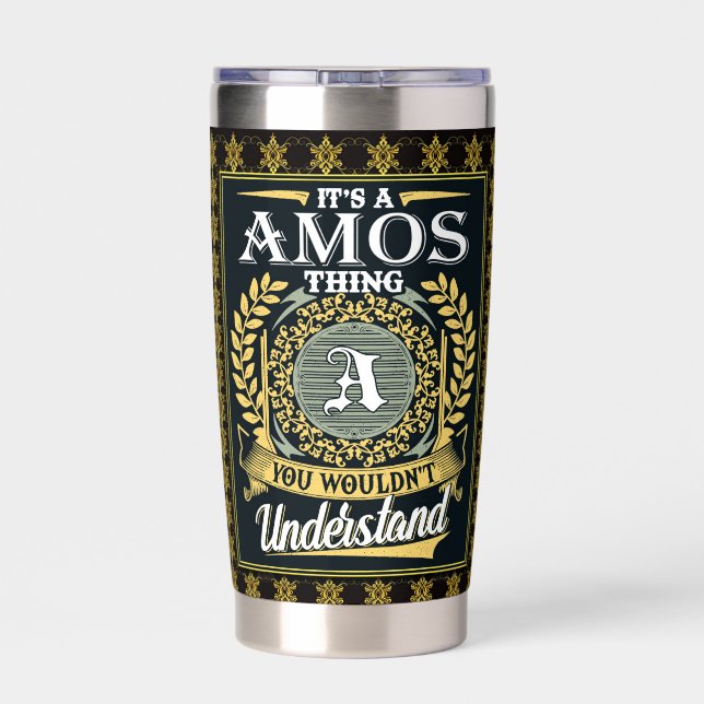 Das ist eine Amos, die man nicht verstehen konnte Thermobecher (Rückseite)