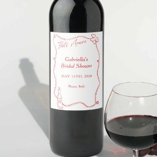 Das ist eine eher skurrile Hand Drawn Chic Italien Weinetikett