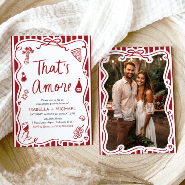 Das ist eine eher skurrile italienische Engagement Einladung (Watercolor That's Amore Whimsical Italian Engagement Party Invitation)
