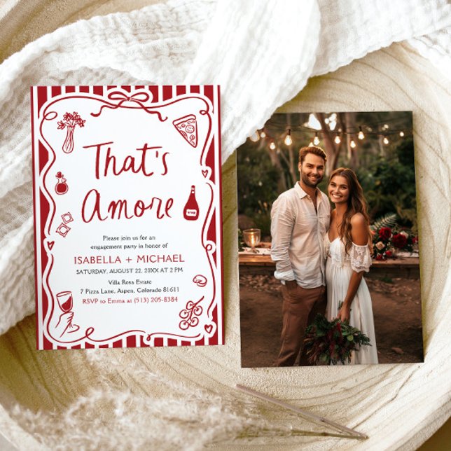 Das ist eine eher skurrile italienische Engagement Einladung (Watercolor That's Amore Whimsical Italian Engagement Party Invitation)
