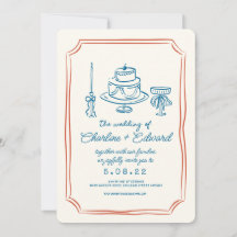 Das ist eine Funky Zeichnend Hochzeit mit Handschr